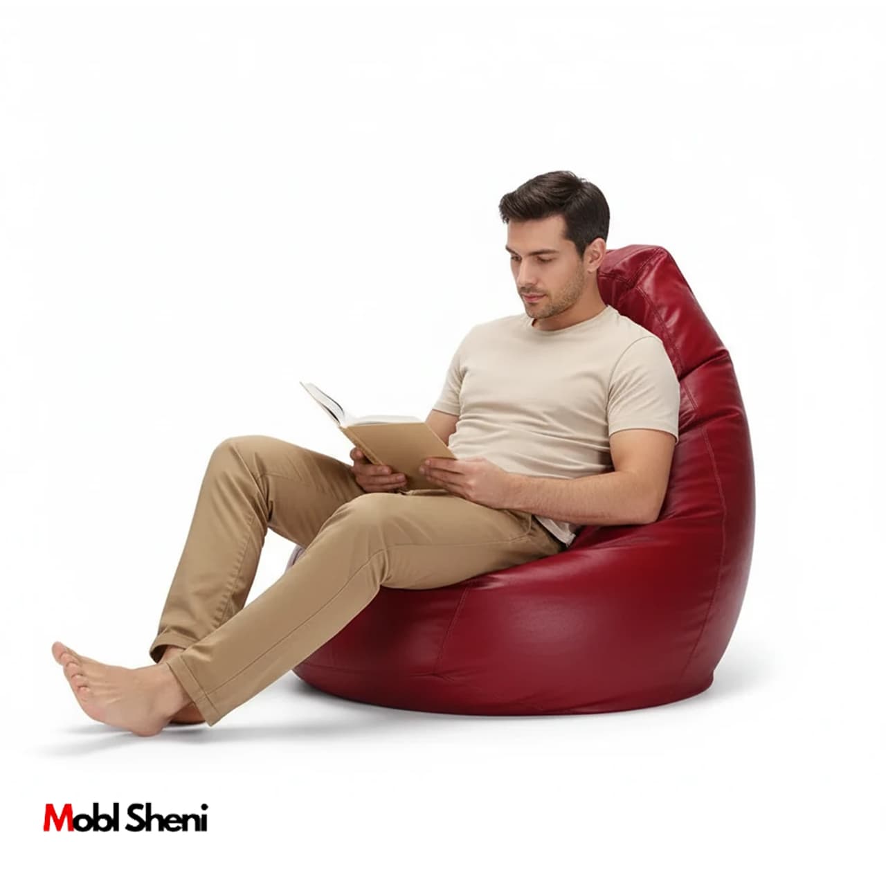 مبل شنی راحتی بزرگ چرم