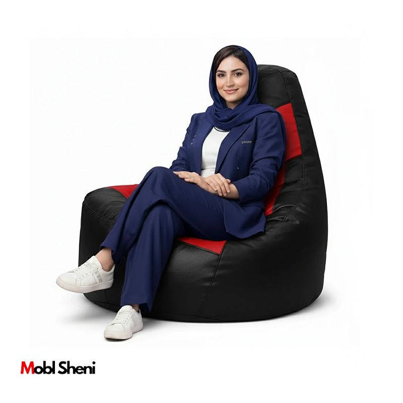 مبل شنی پشتی دار بزرگ چرم