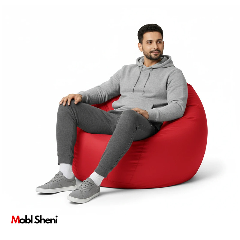 مبل شنی راحتی قرمز با دستیگره