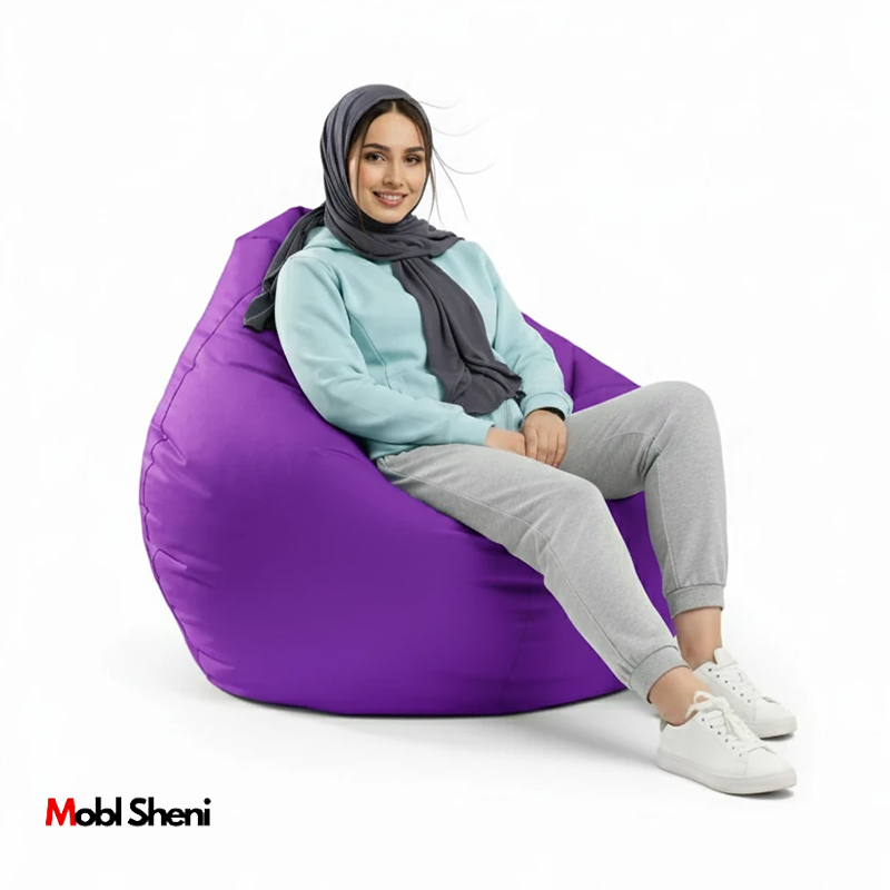 مبل شنی راحتی بنفش چرم