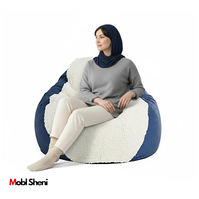 مبل شنی راحتی خزدار دو رنگ