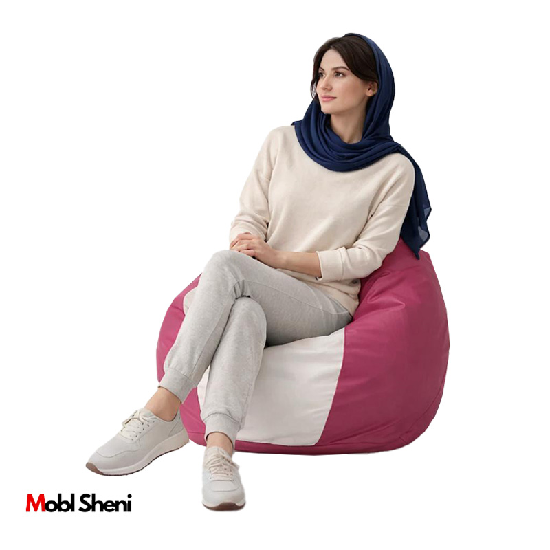 مبل شنی چرم دو رنگ راحتی