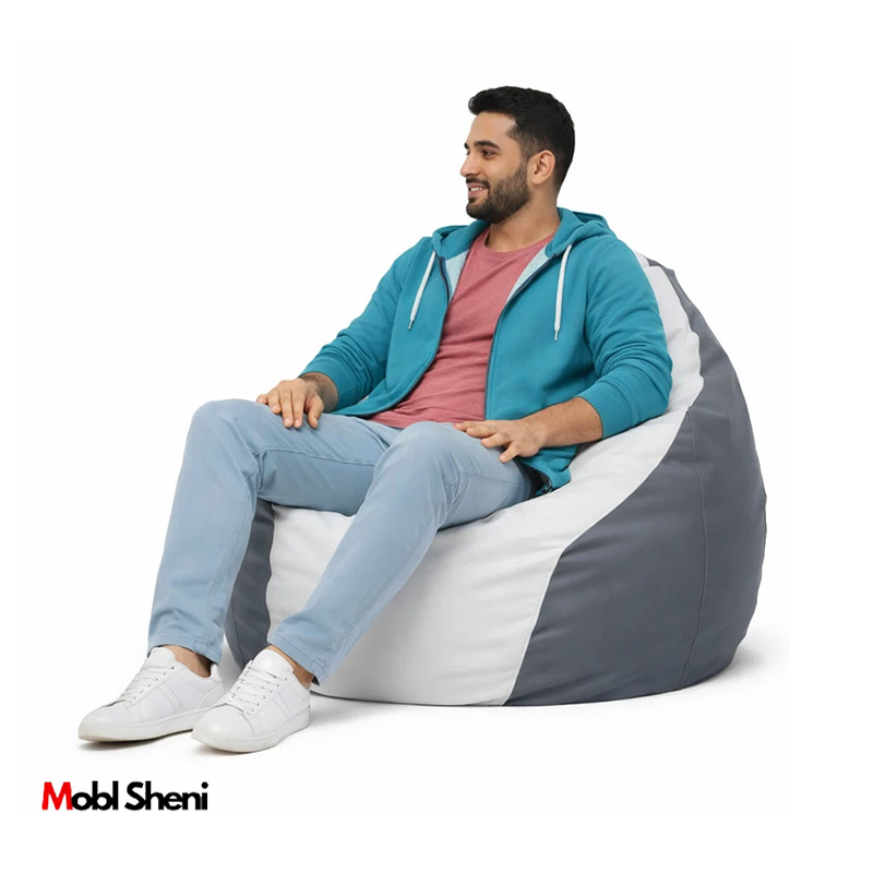 مبل شنی راحتی چرمی دو رنگ