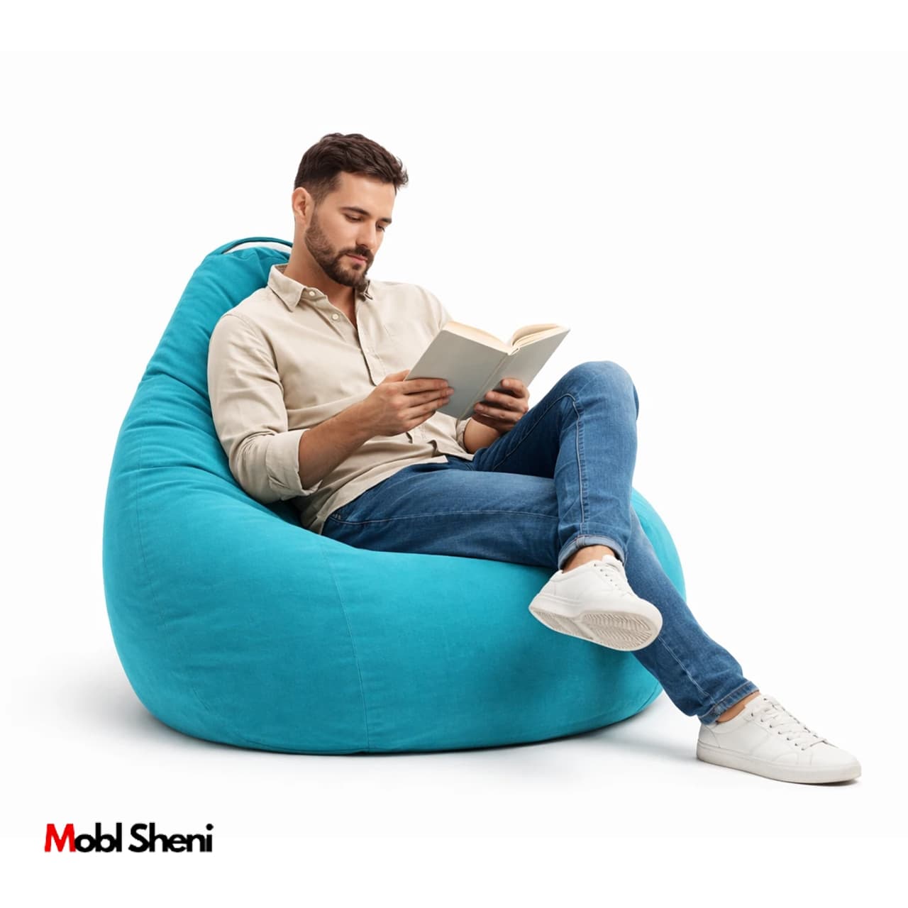 مبل شنی بزرگسال فیروزه ای با پارچه مازراتی 33077