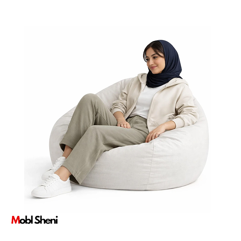 مبل شنی راحتی یک نفره سفید